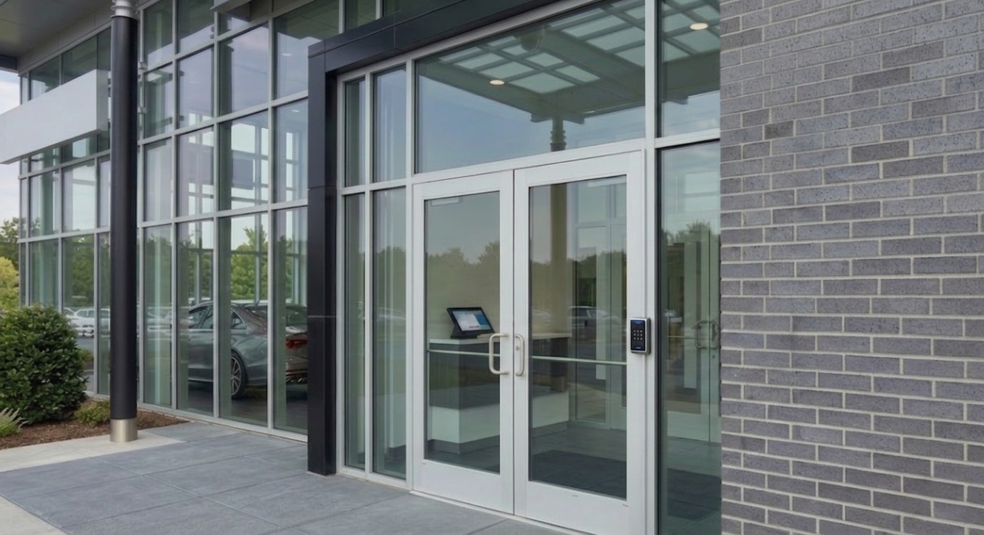 Mobile access credential used at a Dallas–Fort Worth school or nonprofit entrance