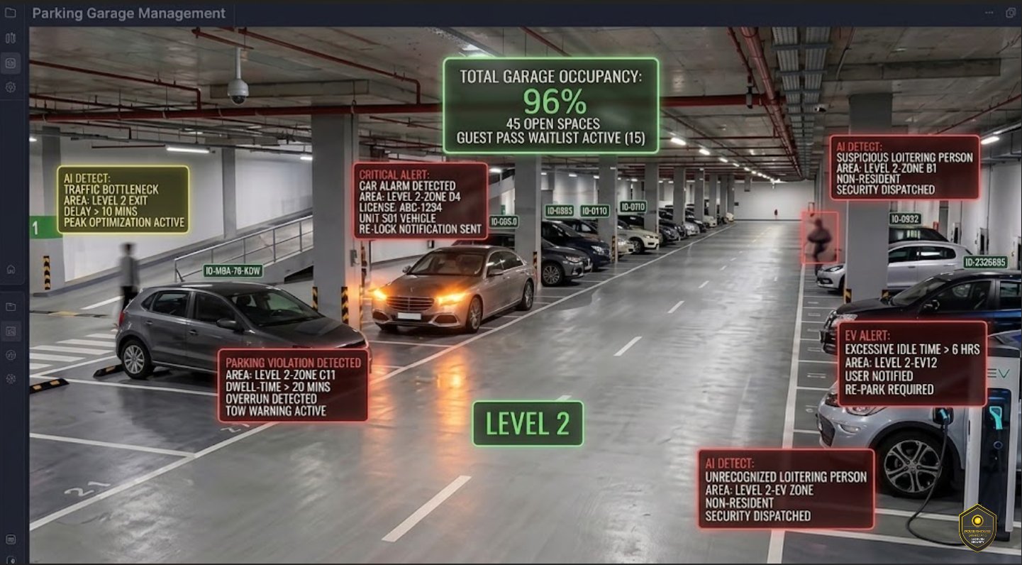 AI analytics detecting parking, occupancy, and loitering events